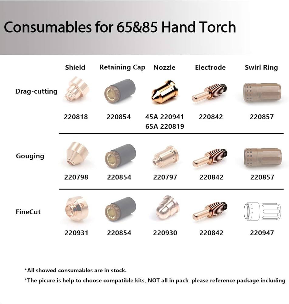 確認用 Amazon | Lion&Wolf 220842電極10個 + 220941ノズル45アンペア先端